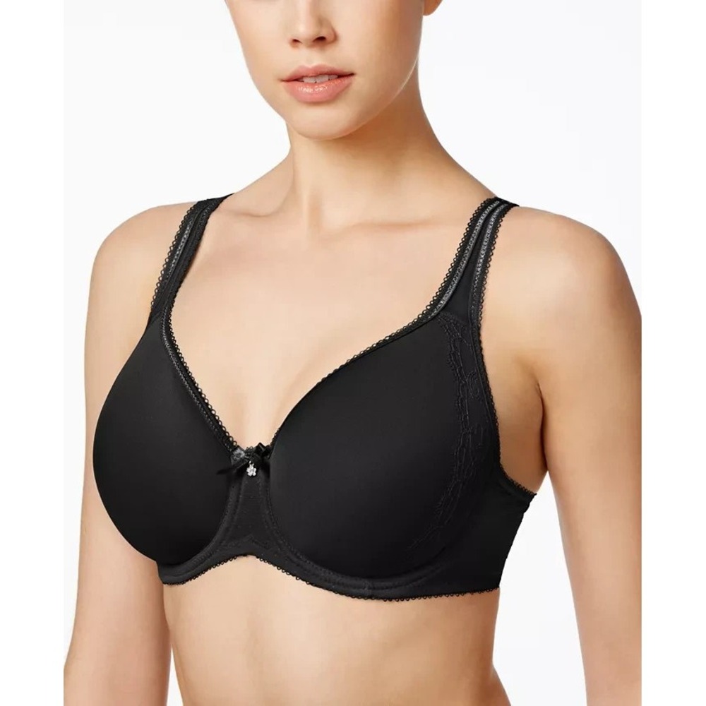Wacoal Retro Chic Seamless Underwire Contour‎ Bra 853186 Black 34DDD 34 DDD
